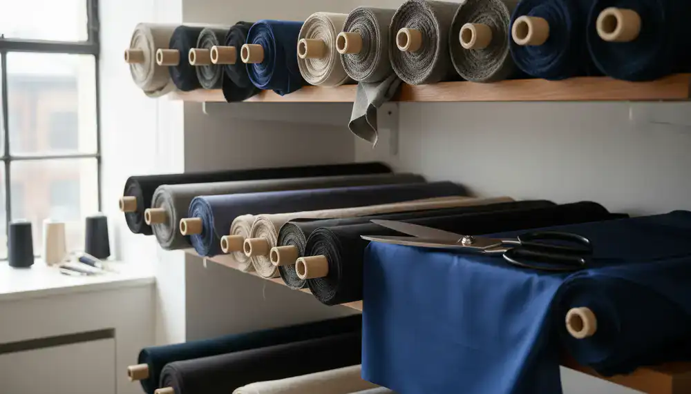 Un espace de travail créatif inondé de lumière avec divers outils et matériaux artisanaux