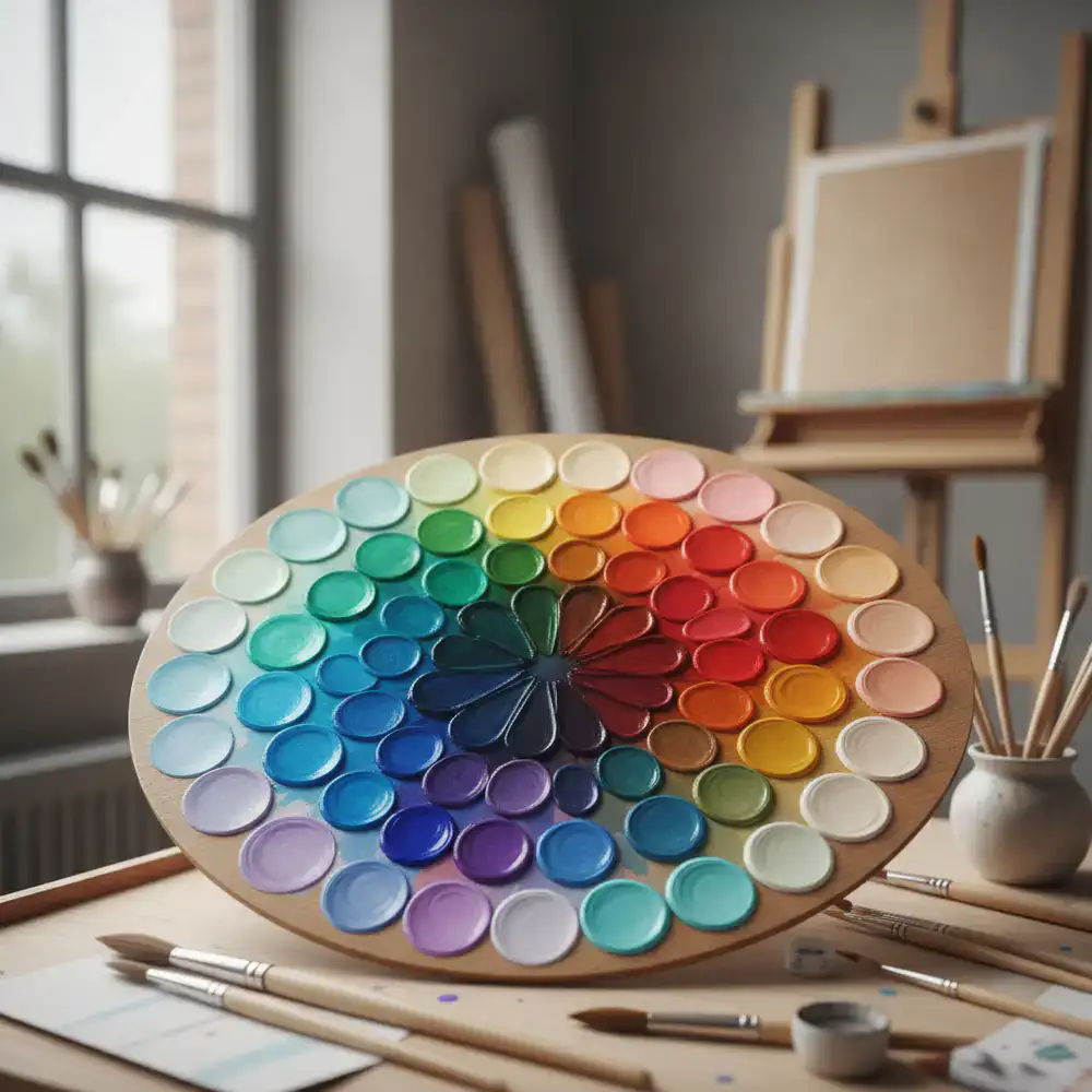 Nuancier de peintures aquarelle et acrylique aux teintes riches